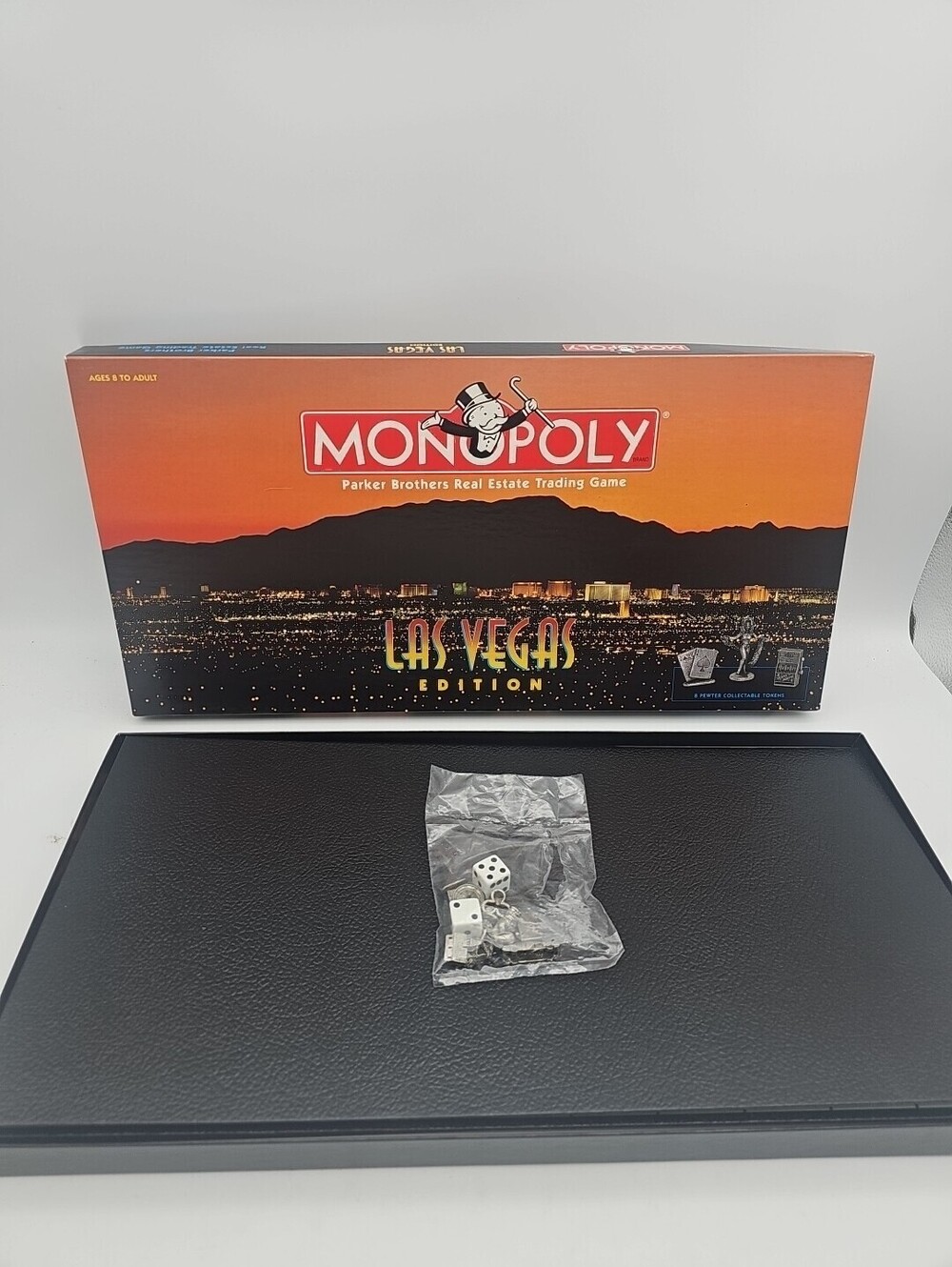 Monopoly "LAS VEGAS" Board Game 1997 Authorized Edition Pewter Game Pieces